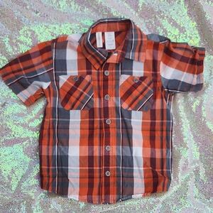 Toughskins Plaid Kids Boys Button Up Shirt 4T!